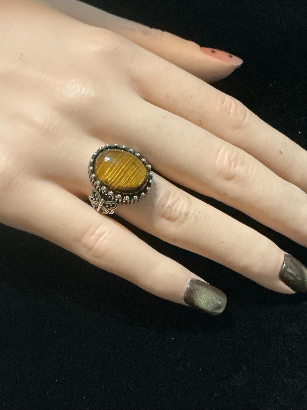 Adjust. Tiger Eye ring